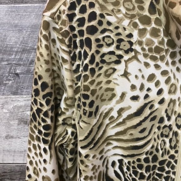 ALIA Ladies Animal Pattern Plus Full Zipped Light Jacket Size: 1X **EUC** - Picture 4 of 5